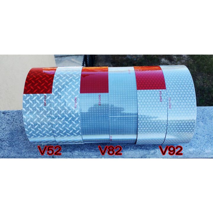 DOT C2 Reflective Truck Tape - Red/White - (V92 V82 V52) - Oralite